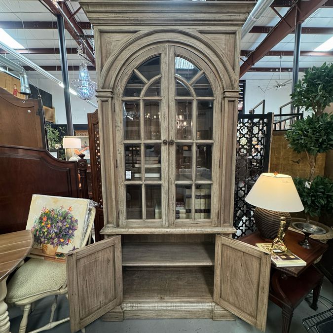Bramble Cream Distressed Roosevelt 2-Pc Library Bookcase 47x20x96