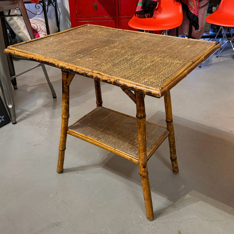 Antique Victorian Tortoiseshell/Burnt Bamboo Side Table