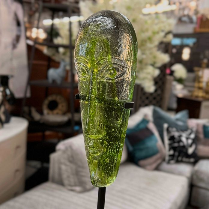 Skydreamer Art Glass Mask Candleholder 22"H