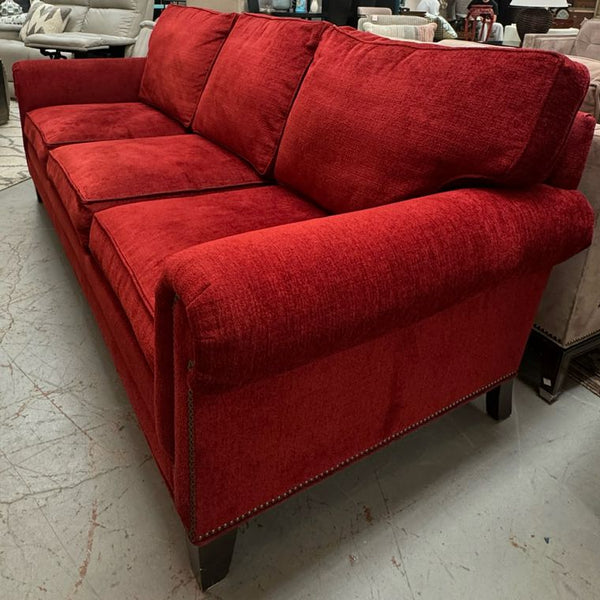 Ethan Allen Warm Brick Sofa 85x37x37