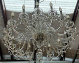 Vintage 16 Lt Crystal Chandelier 33"D