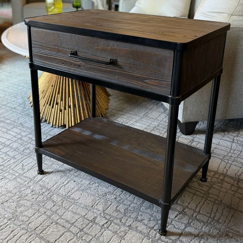 PAIR Pottery Barn Juno 27" Reclaimed Wood Nightstands EXCELLENT