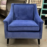 SET/2 Periwinkle Velvet Sitting Chairs 28.5x31x33