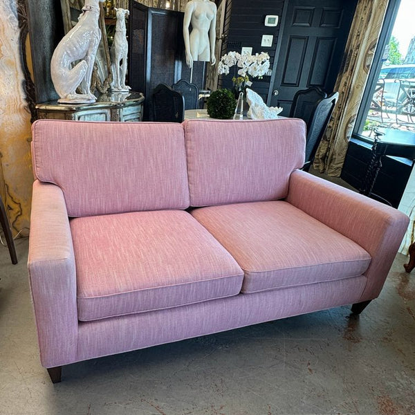Blush Loveseat Reupholstered in Raspberry Crypton Fabric 68x38x37