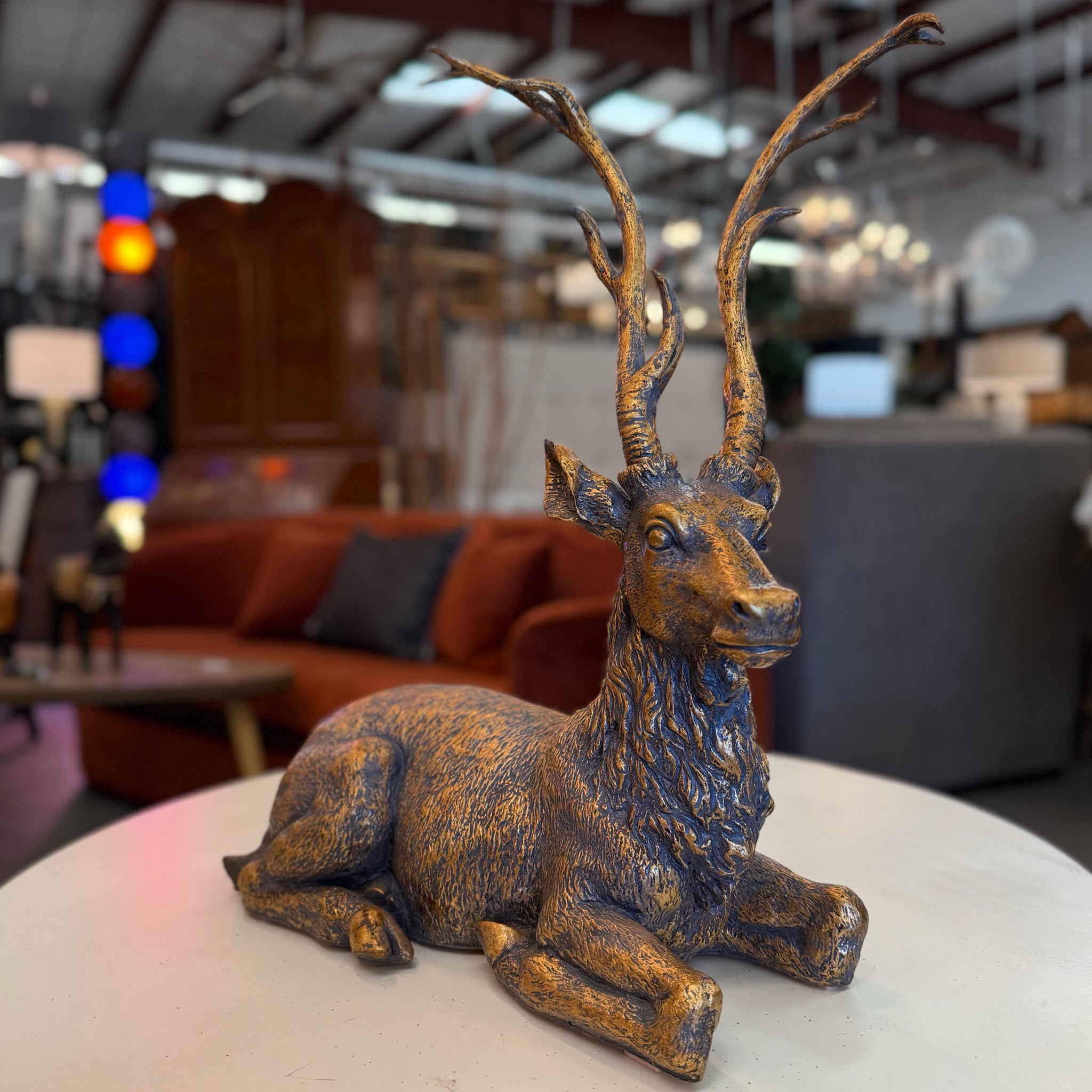 Mark Roberts Antique Gold Finish Deer 20"H