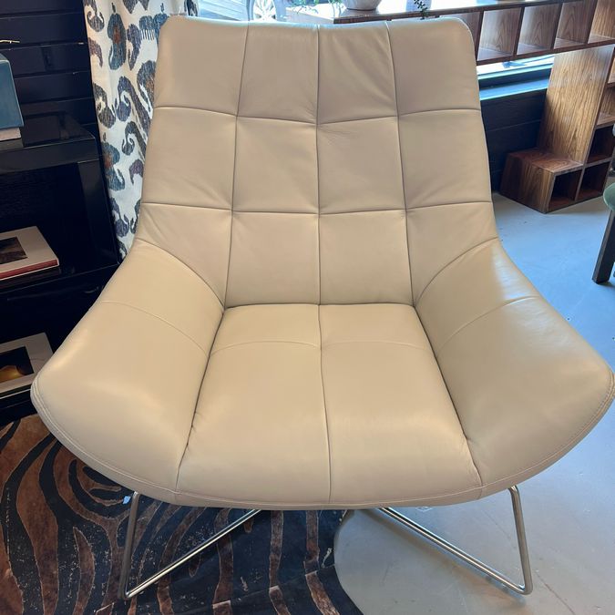 Modern Danetti Leather Tufted Accent Chair 38x34x37