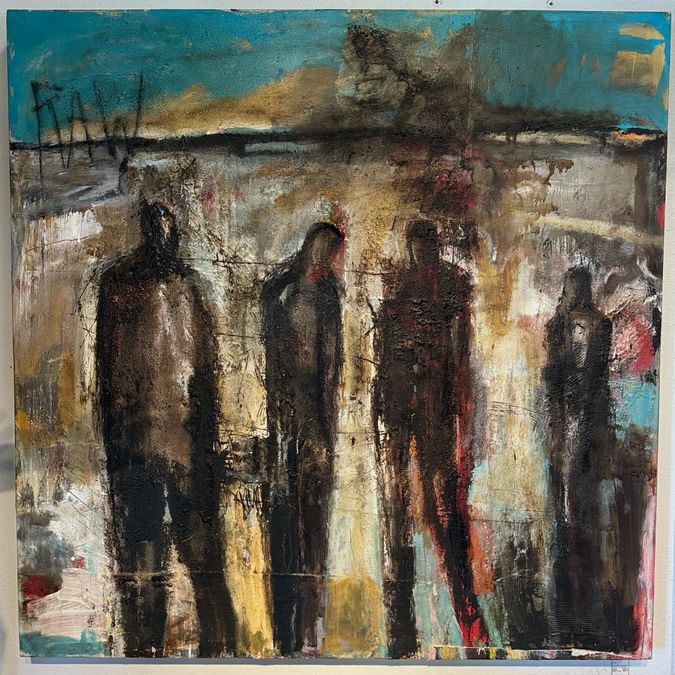 Abstract Oil Painting "Every Man" by Amy Wright 54x54