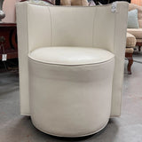 Mitchell Gold Swivel Cream Leather Accent Chair 26x23x30