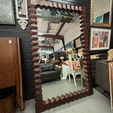 3-D Diamond Sculpted Solid Wood Floor Mirror 97.5"H x 60"W