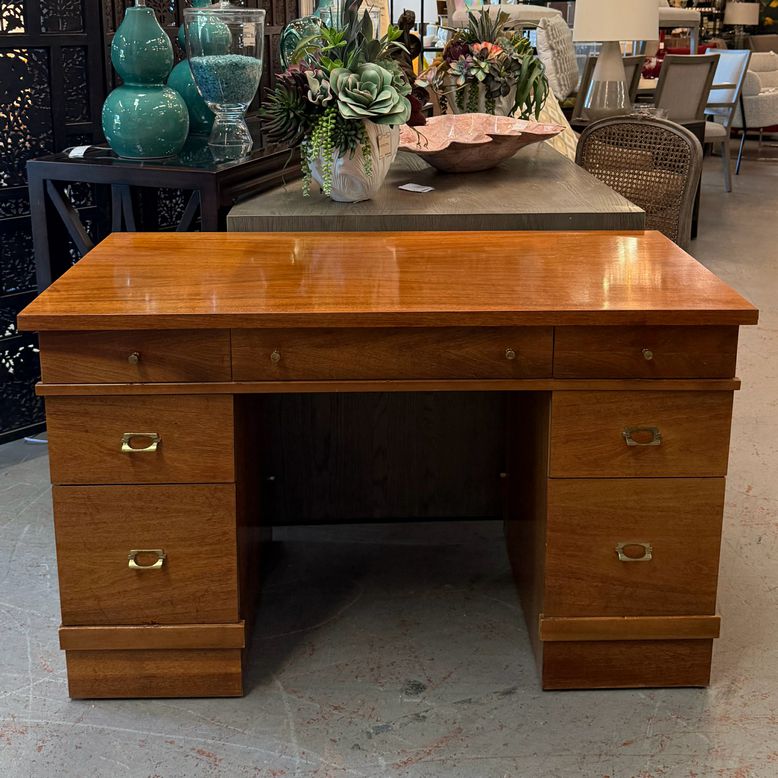 Distinctive Furniture by Stanley MCM Walnut Desk 48x23x29
