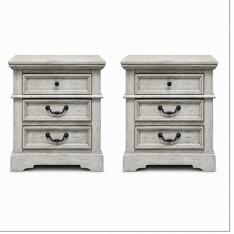 PAIR American Woodcrafters 3-Drw Nightstands 31x16x30
