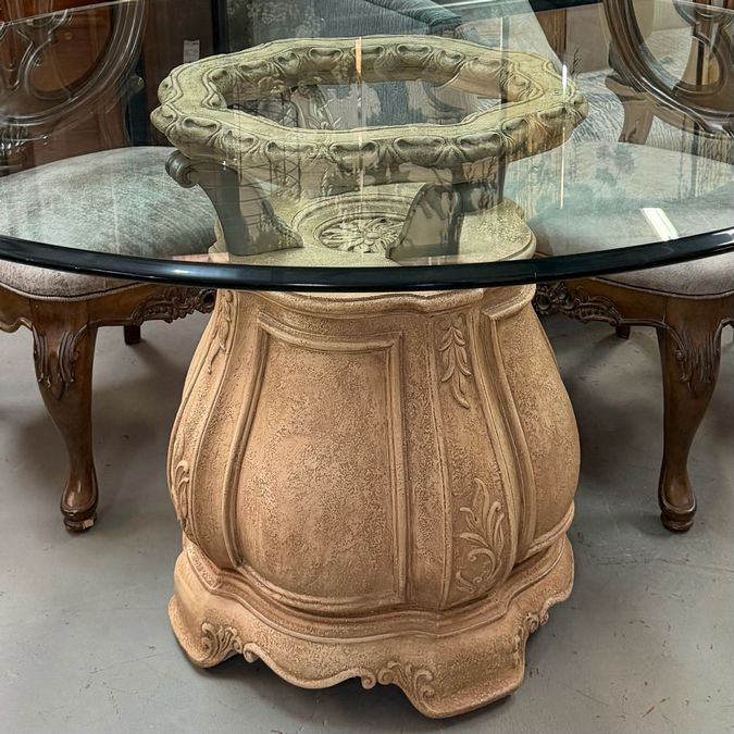 Thomasville Bellasera Table W/54" Glass Top, 5 Chairs