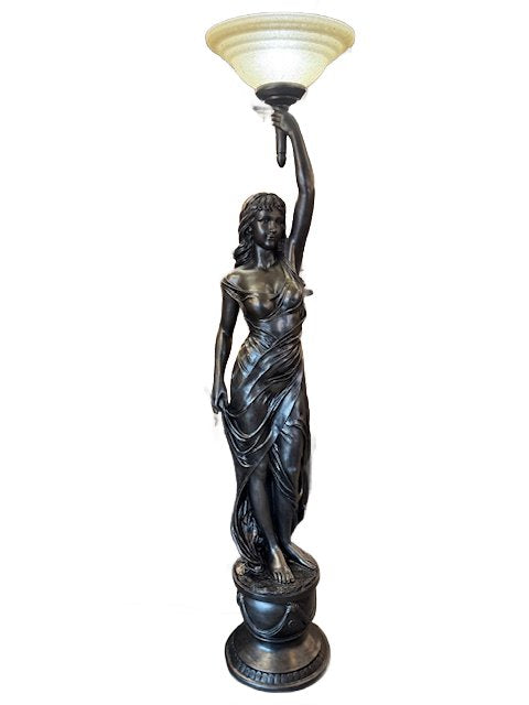 Goddess Hestia Sculptural Torchiere Floor Lamp 76Hx17Wx18.5D