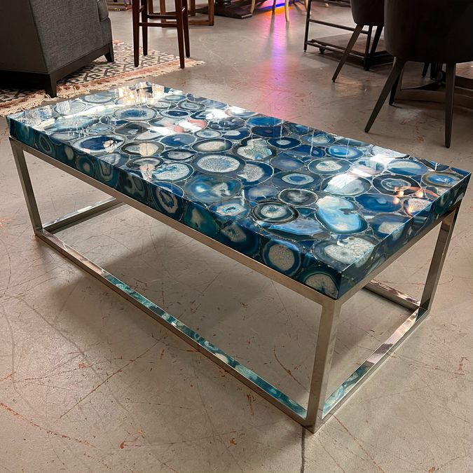 Phillips Collection Blue Agate in Silver Blue 48x22x17