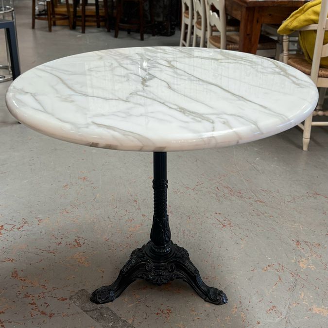 Marble Top Cafe Table by Woodard 33x33x27