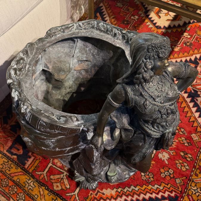 Bronze Egyptian Jardiniere 20x19x25
