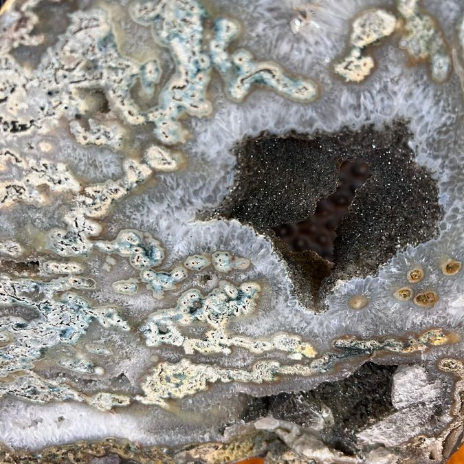Large Natural Geode W/Stand 10"H