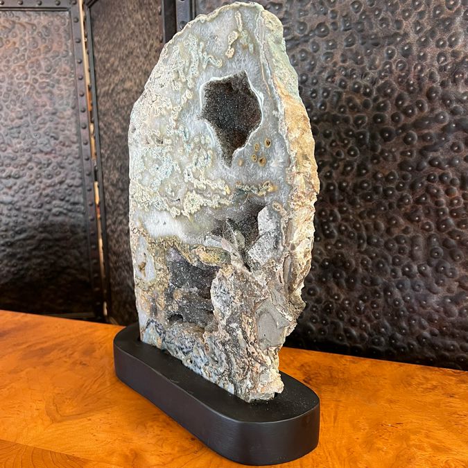 Large Natural Geode W/Stand 10"H
