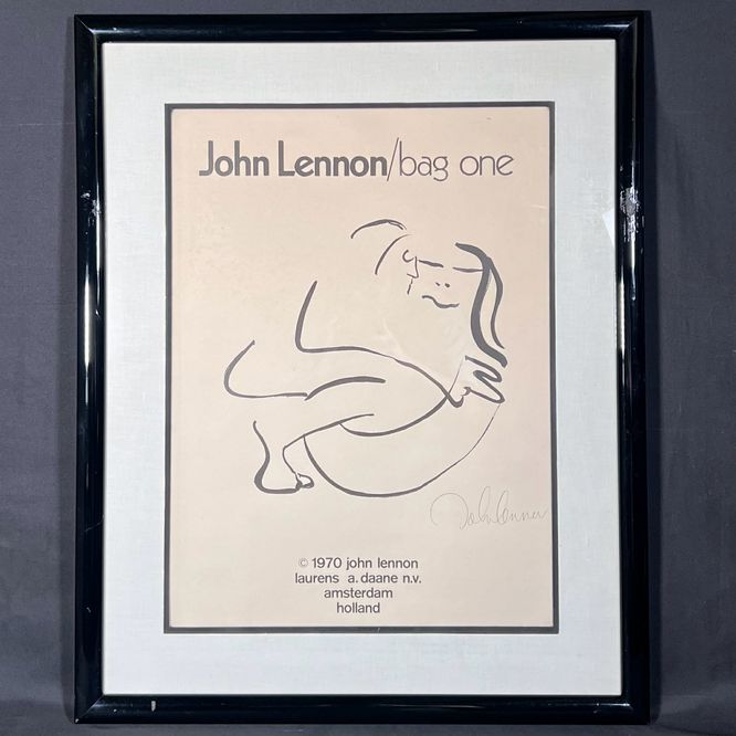 SET/3 John Lennon Memorabilia: Photo-.13'H; Art-16'H; Poem-26'H