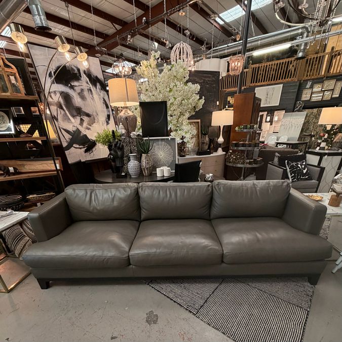 Eleanor Rigby Home Stardust Leather Iron Sofa 108x40x34