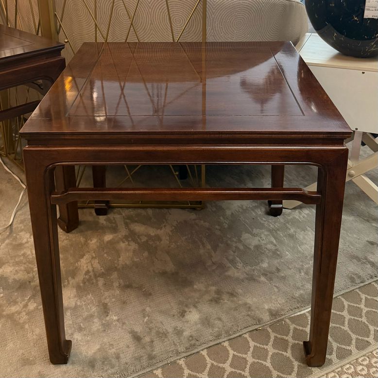 Henredon Ming-Style Walnut Side Table 26x26x25