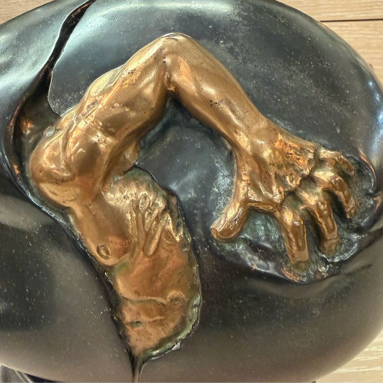 Surrealist Figural Sculpture by James Siebert Inspired by Dali 9.5X6.5X8.5