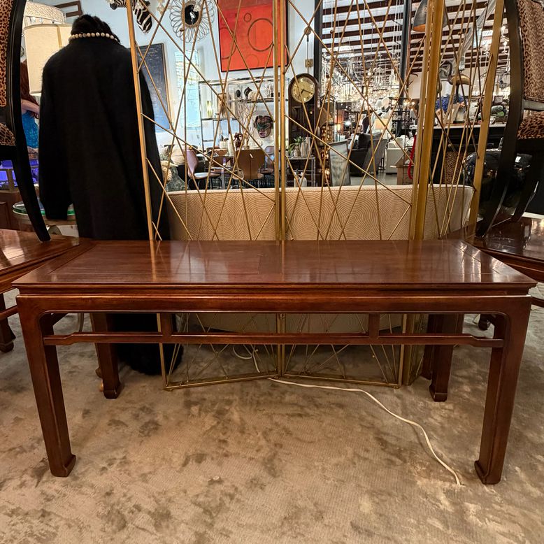 Henredon Ming-Style Walnut Console Table 54x16x26