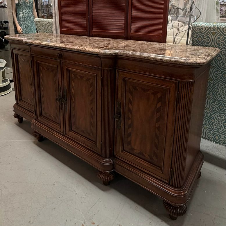 Thomasville Earnest Hemingway Collection Marble Top Sideboard 74x21.5x38.5