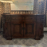 Century Walnut Credenza W/Hand Scraped Wood Top 86x21x45.5