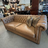 Leathercraft Soft Brown Chesterfield Sofa 76x34x29