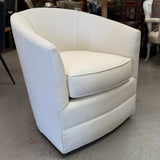 Custom Cream/Silver Swivel Chair 28x30x32