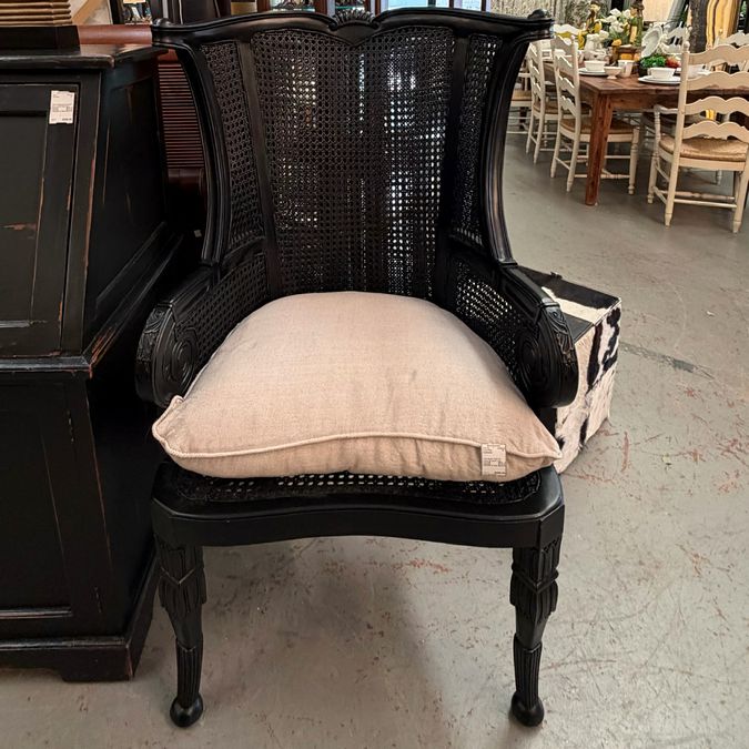 Guild Master 699019P Caned Wingback Chair W/Cushion 32x26x50