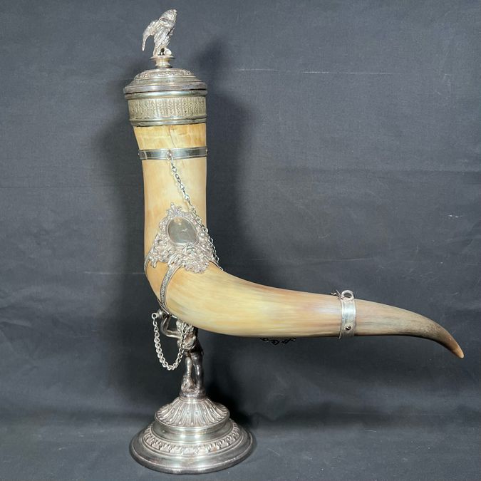 1905 Hunting Horn Trophy Horn w/Inscription 24"H NEW MARKDOWN
