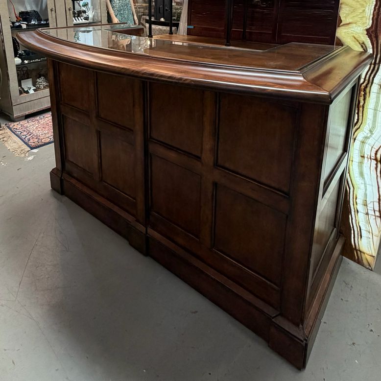 Bernhardt Glass Top Bar Cabinet 67x31x43