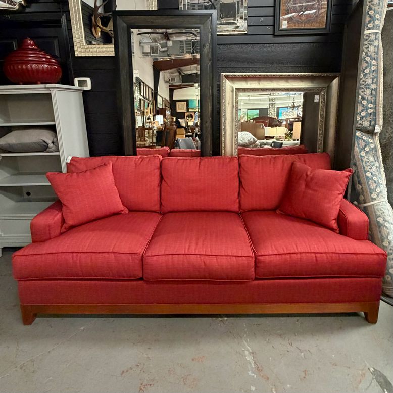 Ethan Allen Arcata Red Sofa 87x40x36 LIKE NEW!