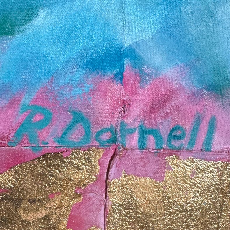 Romance Woven Canvas Mixed Media Painting by Rachel Darnell 40x40