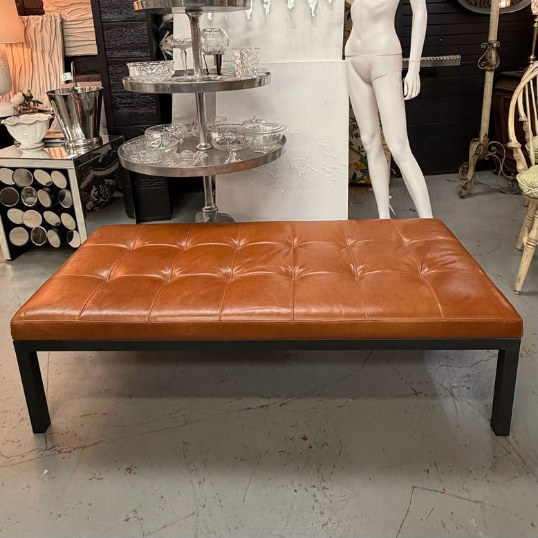 Room & Board Laino Camel Leather Ravella Bench 56.5x24.5x16