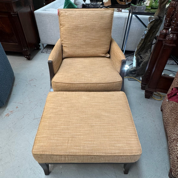 Custom Ethan Allen Grayson Chair & Ottoman 33X37X36