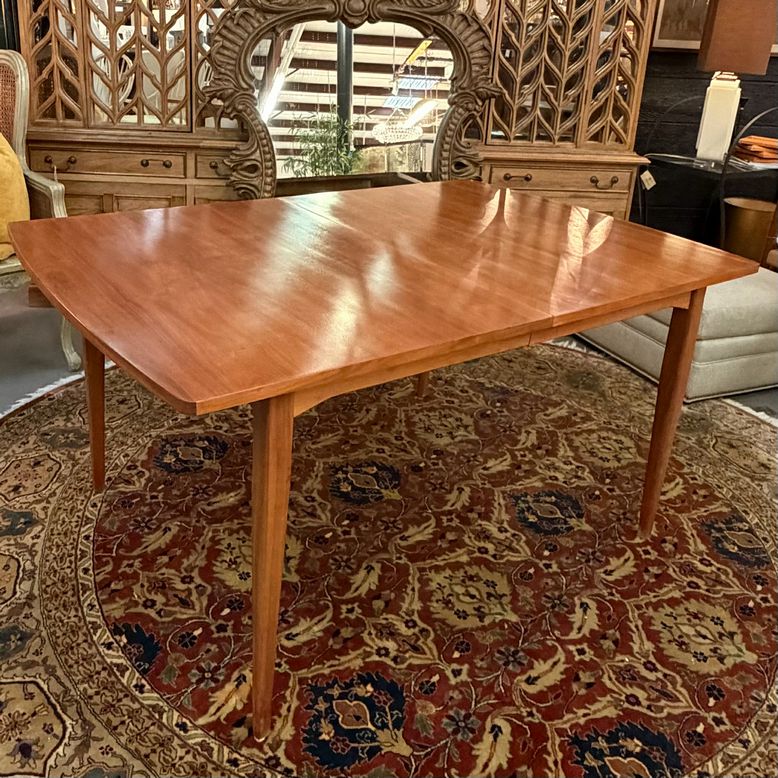 MCM Kip Stewart Drexel Declaration Walnut Table 60x40 2-22" Ext