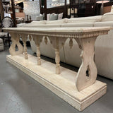 Cream Distressed Finish Console Table 86x18x29