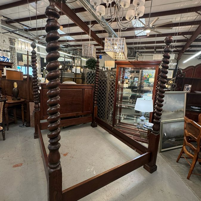 Henry Venables Queen 4-Poster Barley Twist Head/Footboard W/SRs, Slats 71.5x90.5