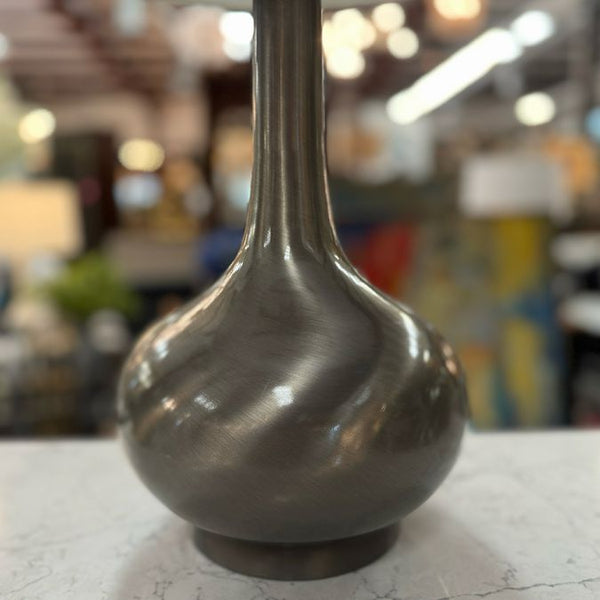 PAIR Stiffel Antique Nickel Genie Bottle Modern Lamps 26"H