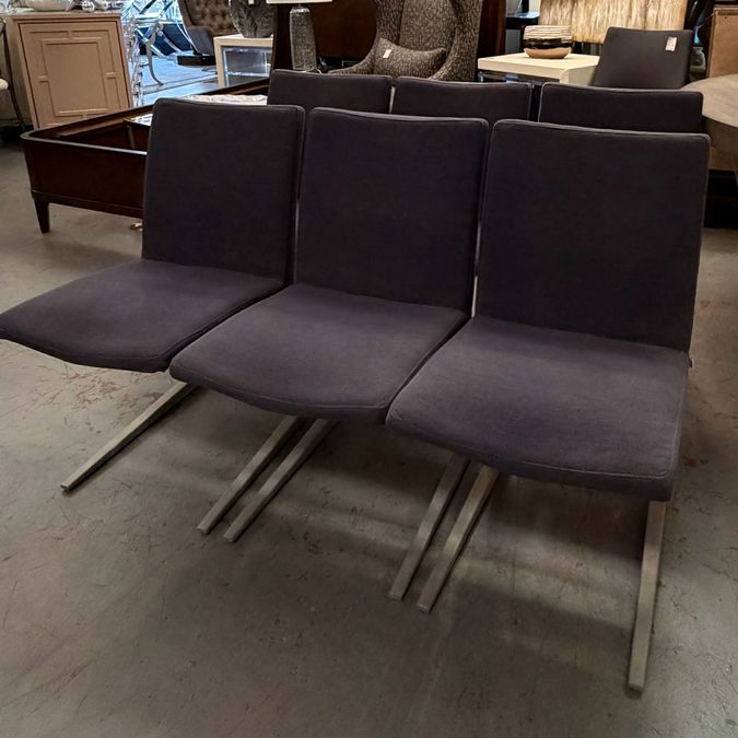 SET/6 Gray BoConcept "Mariposa" Dining Chairs 17x24x32