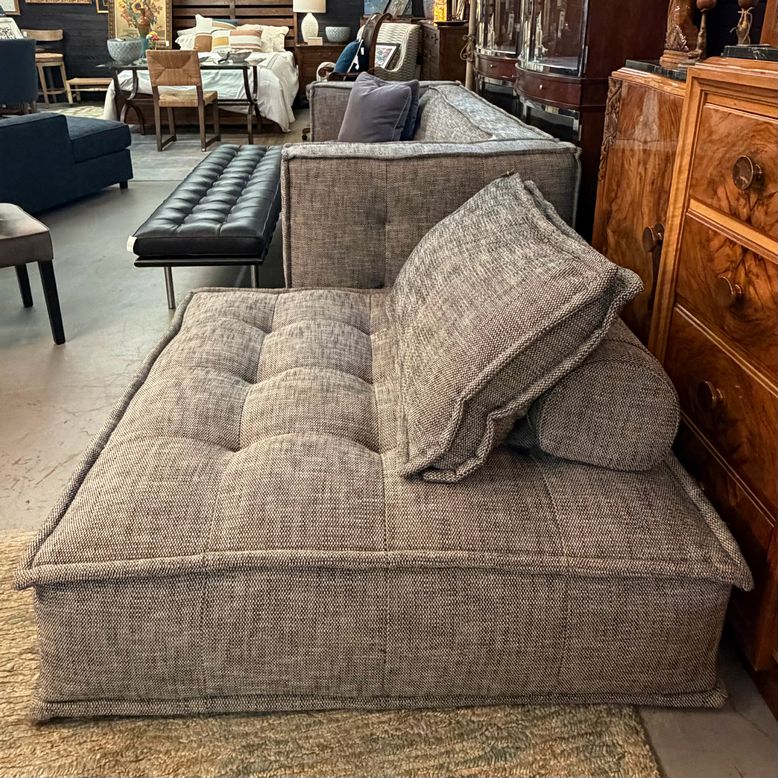 Classic Home Element 3Pc Charcoal Lounge Chair W/Boucle Weave Fabric 46x46x14