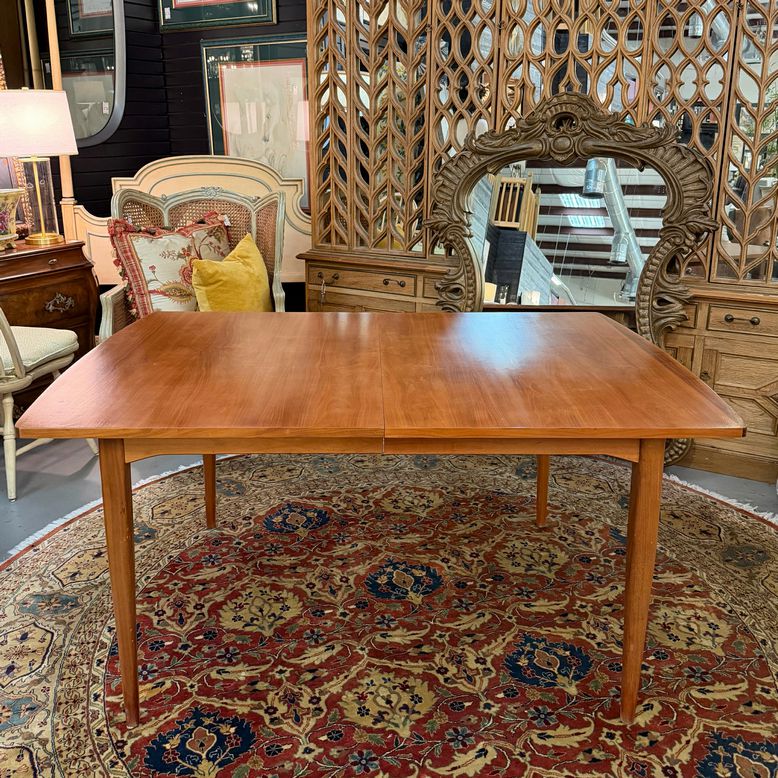 MCM Kip Stewart Drexel Declaration Walnut Table 60x40 2-22" Ext