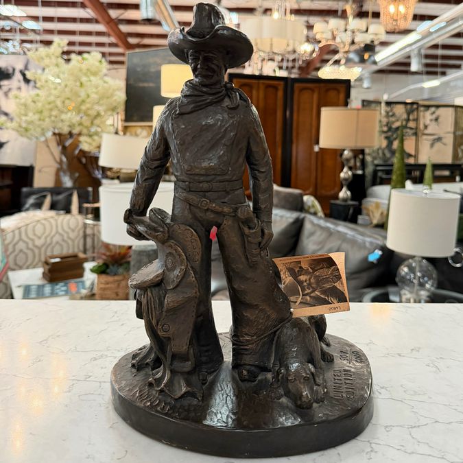 1980 Bronze by Largo "Pine Johnson & His Shadow Ole Brown" 507/5000 14"H