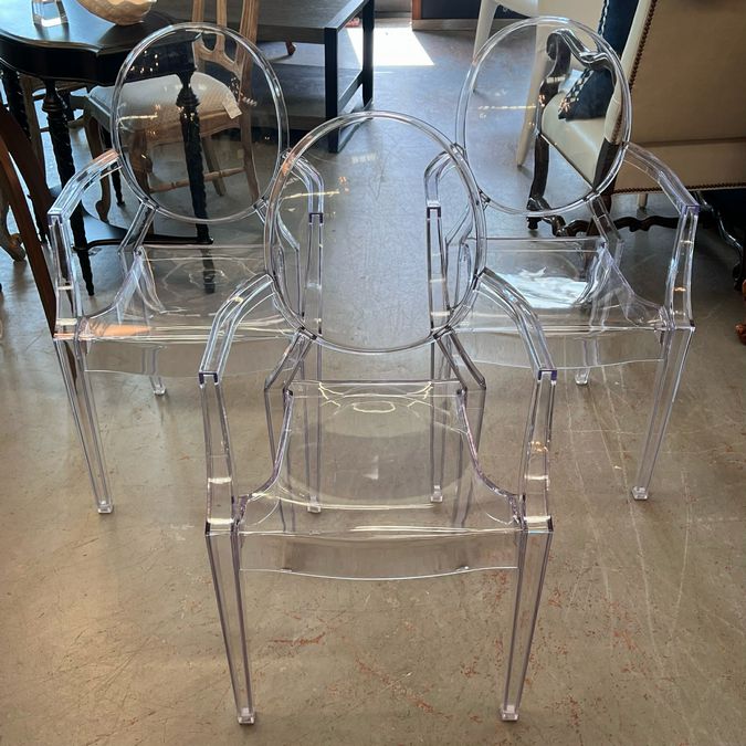 SET/6 Ghost Arm Chairs 20.5x17x36