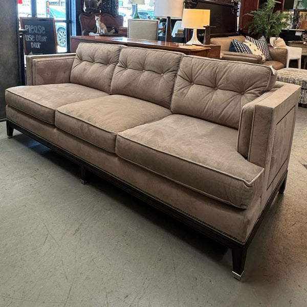 Michael Weiss for Vanguard Mushroom Velvet Sofa 87x36x35.5