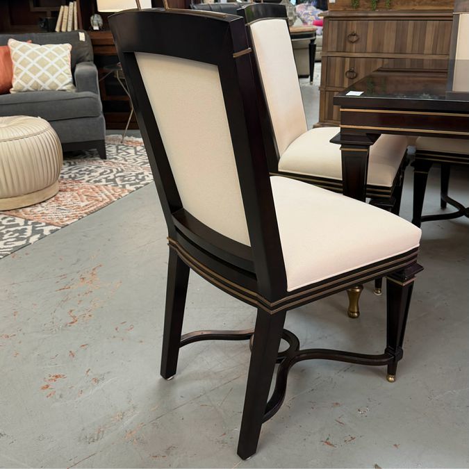 Theodore Alexander Rive Gauche Table W/8 Chairs, 1-27" Leaf 84-108Wx40Dx30H