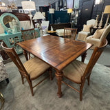 Havertys Mesa Dining Table & 4 Chairs 42"x42" W/1-14" Leaf